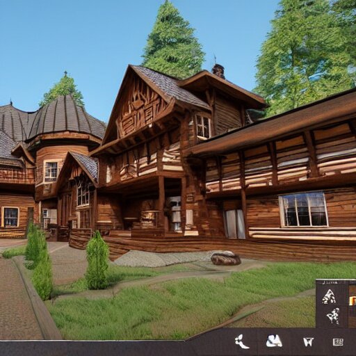 Peaceful wooden mansion, zillow, unreal engine 5 tech demo