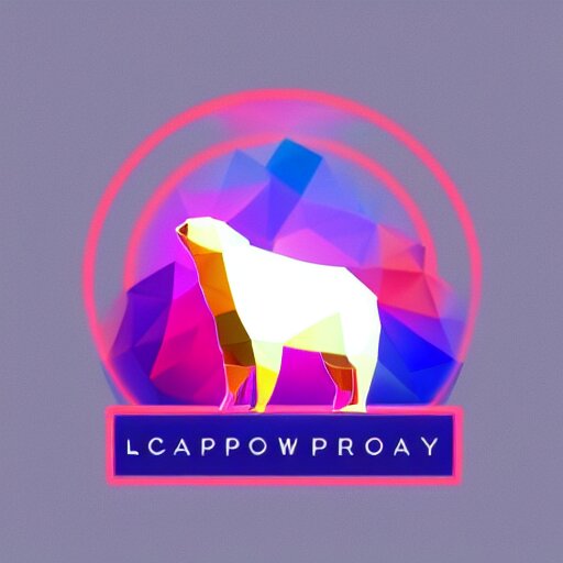 a colorful glowing low poly logo of a capybara 