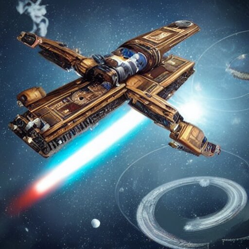 futuristic, steampunk titanic flying through the solar system in the style of star wars 