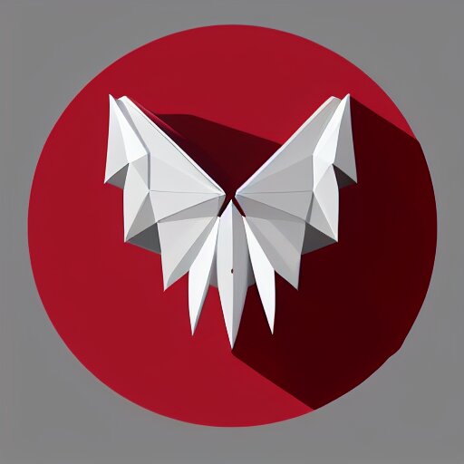 low poly, vector, white eagle icon, in a book, red background, cgsociety, artstation, octane render