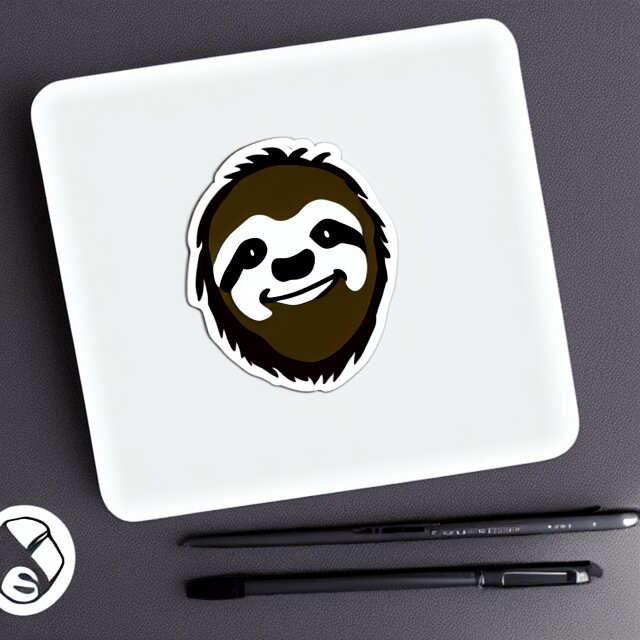 svg sticker art of a sloth 