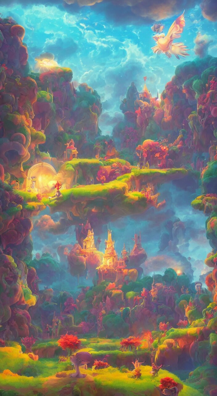 
magic background game design with miss pokemon woolly :: painting overlay by beeple by Raffaello Sanzi and Chao Teng Zhao :: centered,pixar and dremwork artstation, smooth, sharp focus, octane render, 3d rim light 
