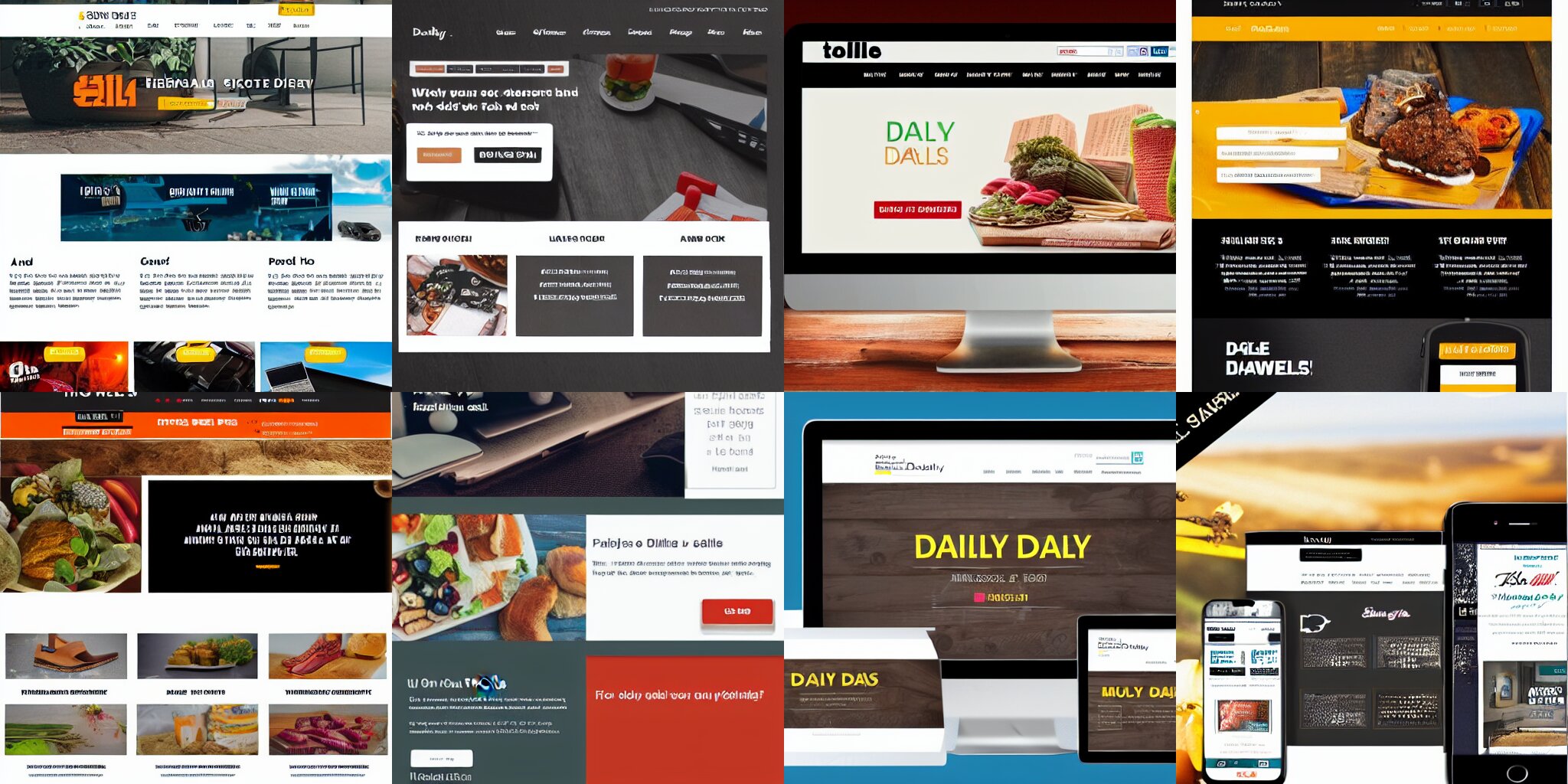 simple one page website for daily deals site 