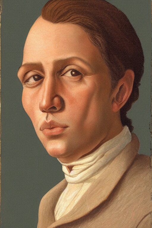 Lexica Ultra realistic jean baptiste grenouille face portrait in the style of grant wood