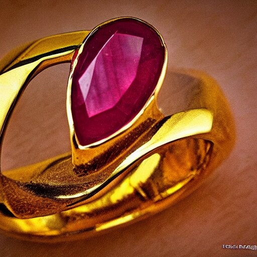 
gold and ruby gemstone  HDR 

