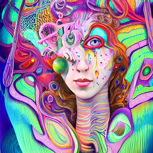 An extremely psychedelic portrait of Alice , in wonderland , surreal, LSD, face, detailed, intricate, elegant, lithe, highly detailed, digital painting, artstation, concept art, smooth, sharp focus, illustration