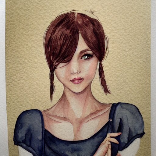 watercolor art on paper, libra girl portrait, highly detailed, artstation, masterpiece, award - winning 