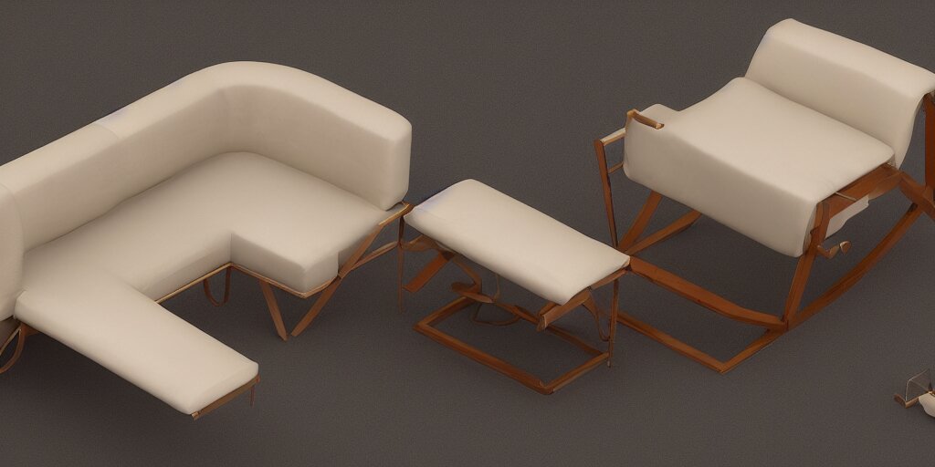 furniture design art deco, 3d render, furniture design sheet, Greg Rutkowski, Zabrocki, Karlkka, Jayison Devadas, Phuoc Quan, trending on Artstation, 8K, ultra wide angle, zenith view, pincushion lens effect