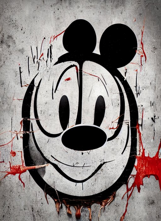 Lexica - Mickey mouse head, Picasso, distorted, ripped, wet, broken ...