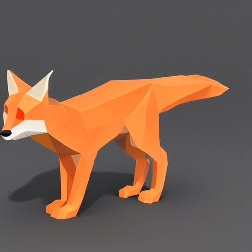 low polygon fox 3d