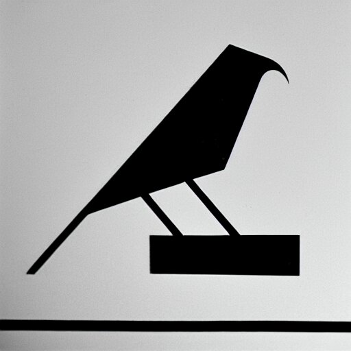 geometric bird symbol by karl gerstner, black and white, 8 k scan, negative space, clever, focused, hard line, satisfying, award winning 