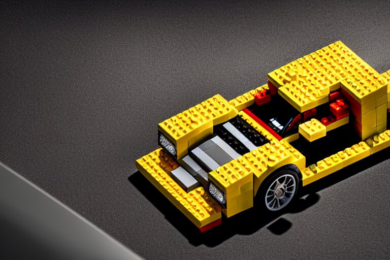 Porsche made out of Lego, octane render, studio light, 35mm,