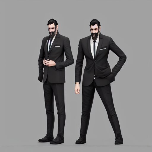 haracter concept of a rich daddy, 3 6 years old, wear suits, stubble, cramel hair, symmetrical character concept art, rendered in octane, trending by artstation, artbreeder 