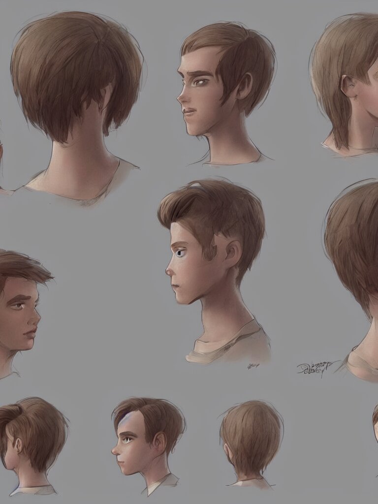 haircut by disney concept artists, blunt borders, rule of thirds 