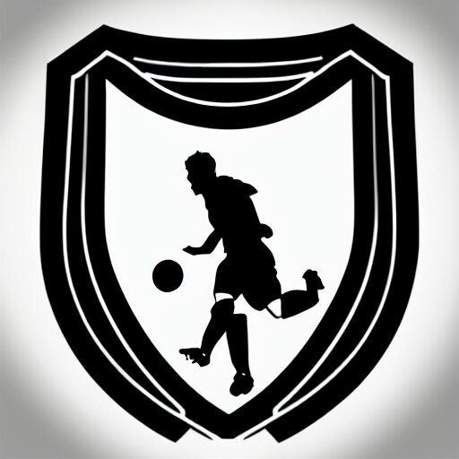 “ silhouette of a person logo, in the style of soccer ( football ) club logo, symmetrical, ai illustrator ” 