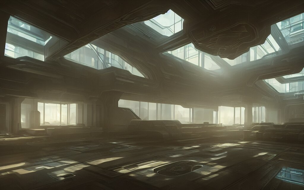 halo 3 building interiors!, high ceilings!, beautiful lighting, vivid colors!, highly detailed, cinematic, octane render, 4 k, trending on artstation, deviantart featured 