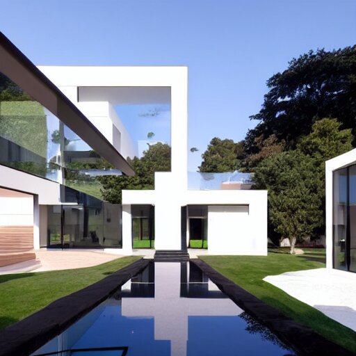 square modern mansion with a central courtyard