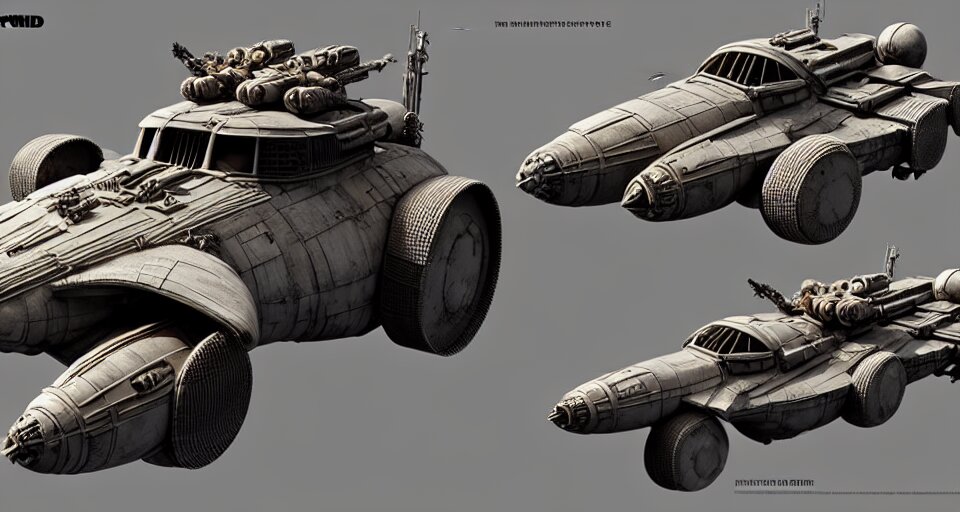 highly detailed cinematic scifi render of 3 d sculpt of fury road spaceship, guardians of the galaxy, star wars, maschinen krieger, raphael lecoste 