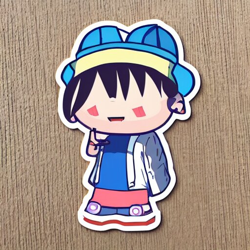 kawaii boy sticker