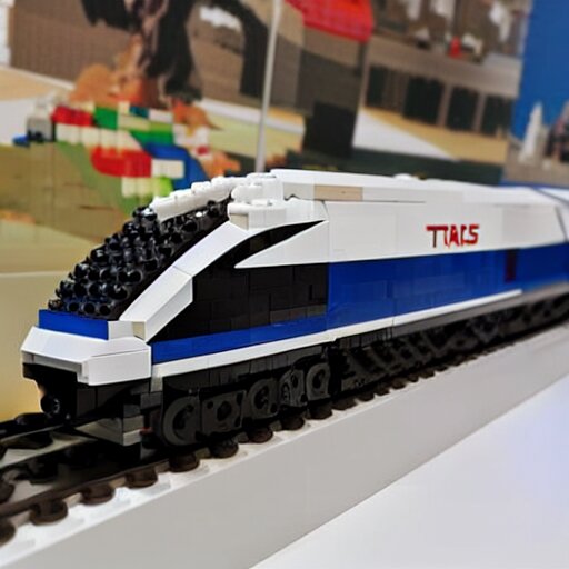 tgv from paris, brand new lego set ( 2 0 2 1 ), retail price 4 5 0, ultra realistic, uhd, 8 k 