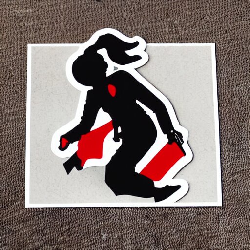 die cut sticker, molotov throwing revolutionary anarchist girl 