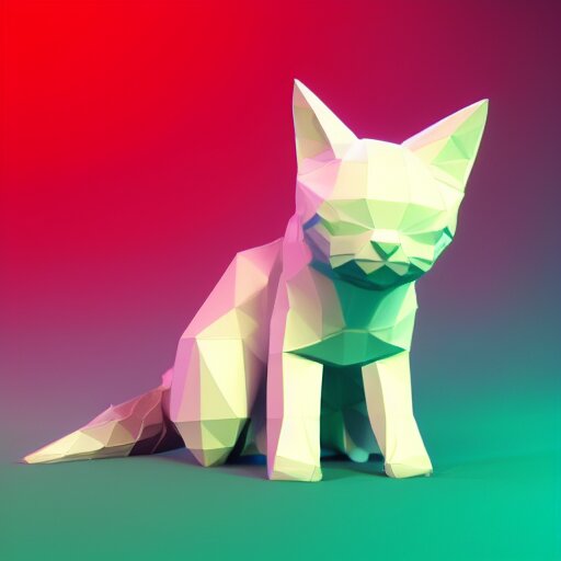 low - poly kitten, 3 d render, blender, unity, octave, 4 k, isometric view, white background, beautiful render, pastel colours, breath of the wild art style 