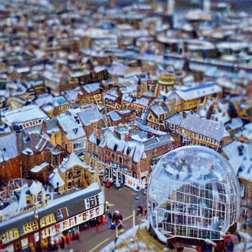 snowglobe of a tiny town brighton uk, tilt - shift lomo photo 