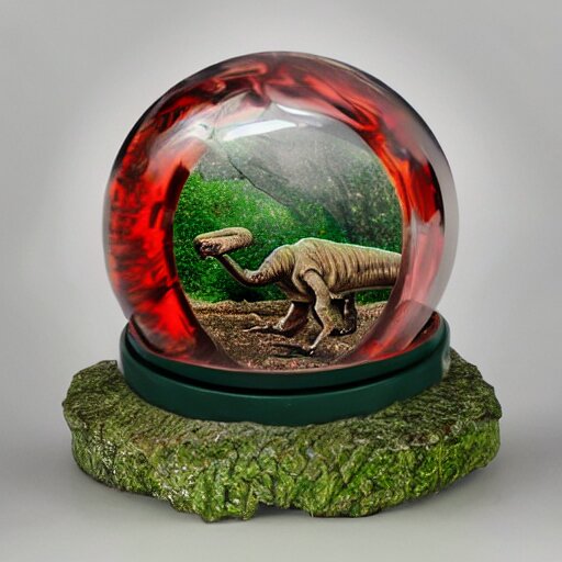 photo of a Jurassic Park themed snowglobe