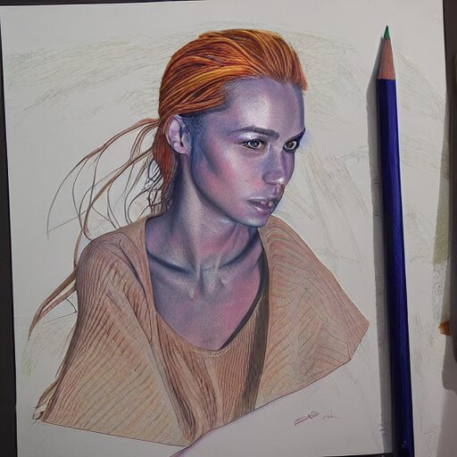  Colored pencil art on paper, highly detailed, artstation, PrismaColor