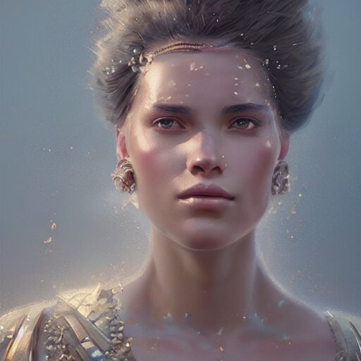 a beautiful portrait of a goddess with pearly skin by greg rutkowski and raymond swanland, trending on artstation, ultra realistic digital art 