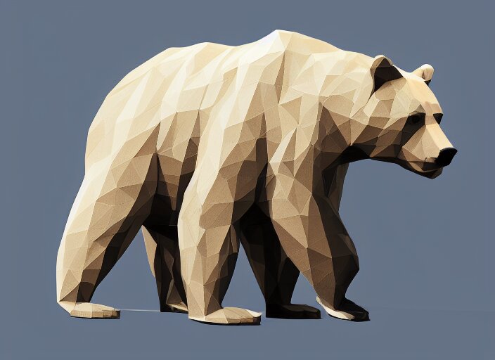 low polygon render of a bear, on a white background, isometric 3 d, ultra hd 