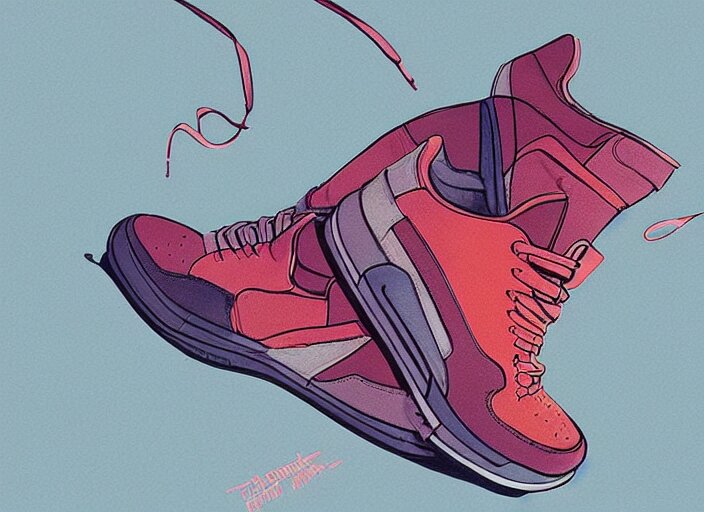 sneakers design, a fashion sneaker, retro, conrad roset, greg rutkowski, flume cover art 