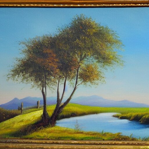 a beutiful oil painting of a landscape, landcape