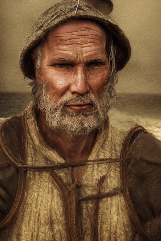 Lexica - Medieval fisherman, close-up portrait, poor, intricate ...