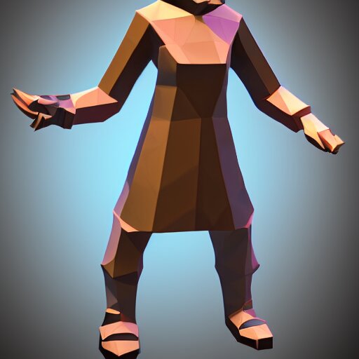 low poly videogame character 