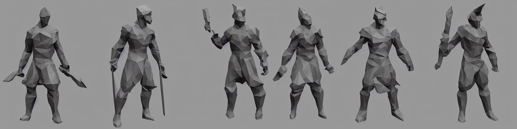 a warrior, low poly, polygon, low poly character