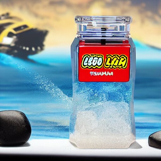 lego tsunami in a jar, hyper realistic, mega details, 