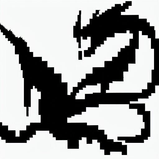 low resolution pixel art of a dragon, simple, digital art