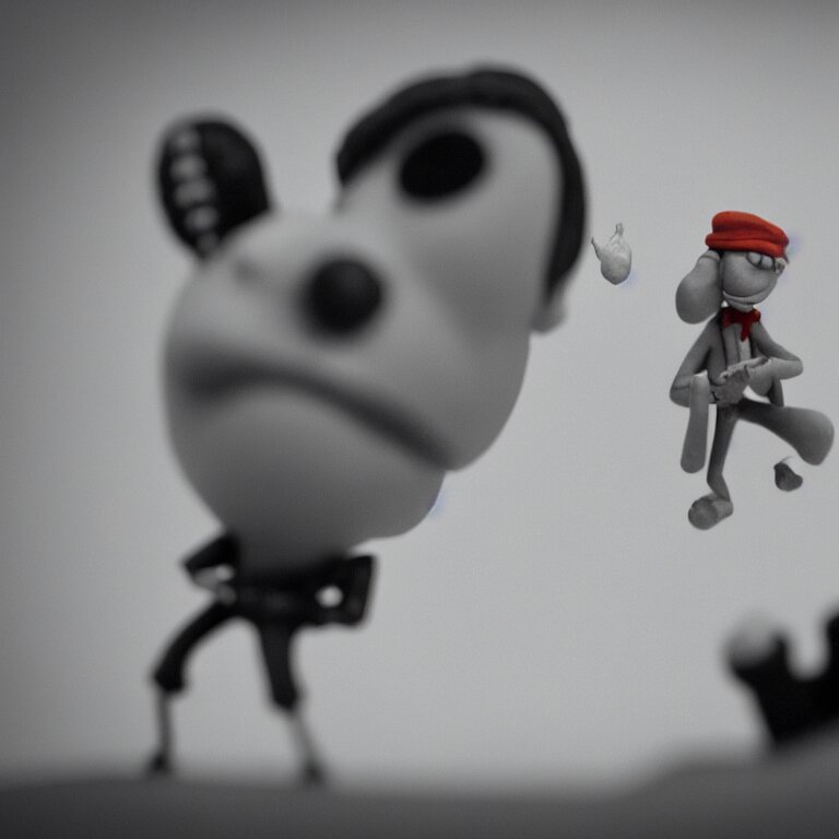 a cinematic film still of a claymation stop motion film starring jim carrey, shallow depth of field, 8 0 mm, f 1. 8 