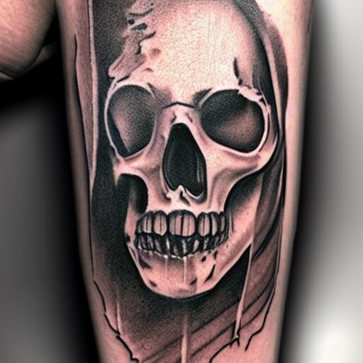 ghost tattoo design, hyper realstic, on arm, high detailed 