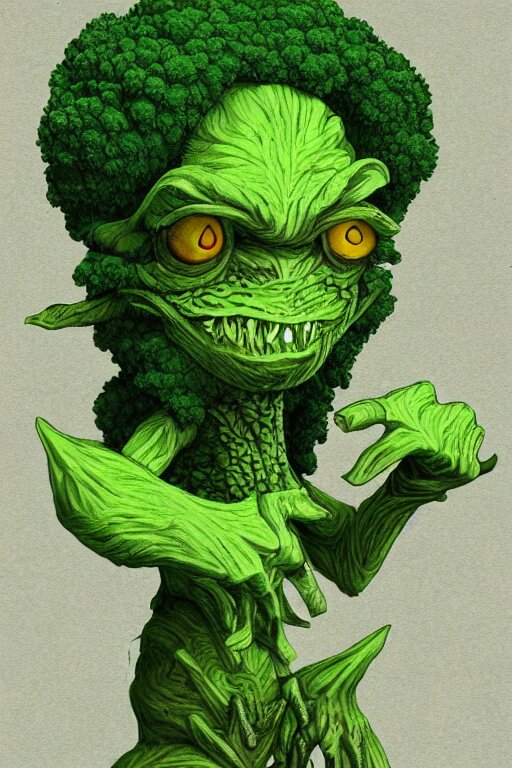 Lexica Broccoli goblin, human figure, highly detailed, digital art