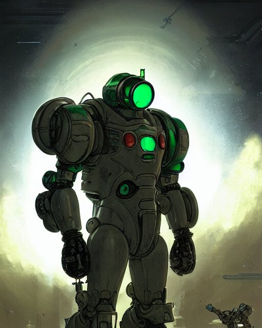 luigi in a mech scifi suit with missles and small lights by, fantasy character portrait, ultra realistic, futuristic background by laurie greasley, concept art, intricate details, highly detailed by greg rutkowski, gaston bussiere, craig mullins, simon bisley 