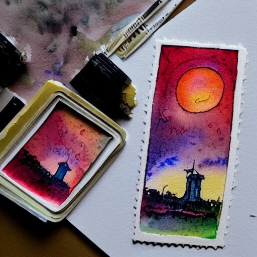 tiny warm watercolor prints 