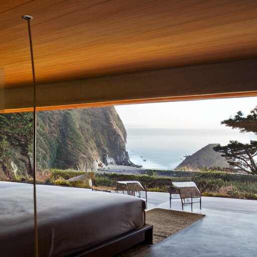 a modern concrete house on the bluffs overlooking the ocean in big sur california 