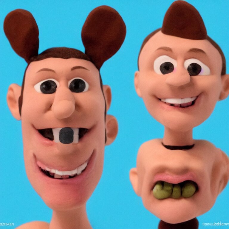 claymation character devin montes smiling cartoon head 