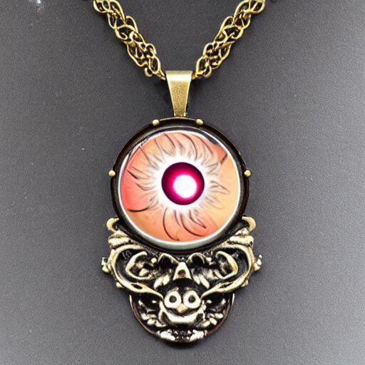 necro eyeball artnouveau necklace 