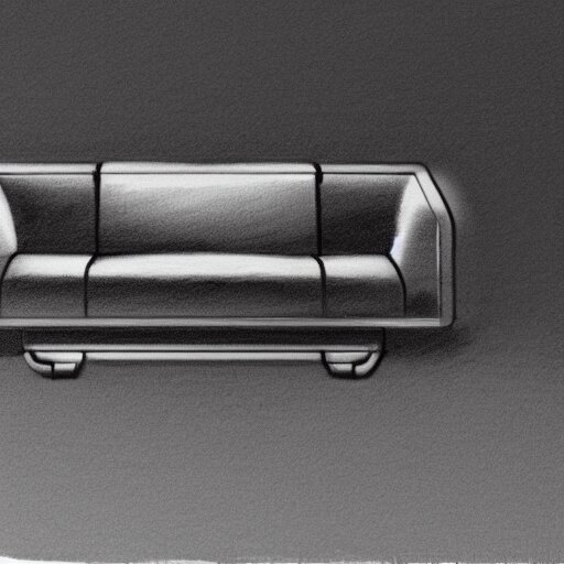 detailed sketch, a prototype concept design of a sofa, commercial tv add, blade runner style,