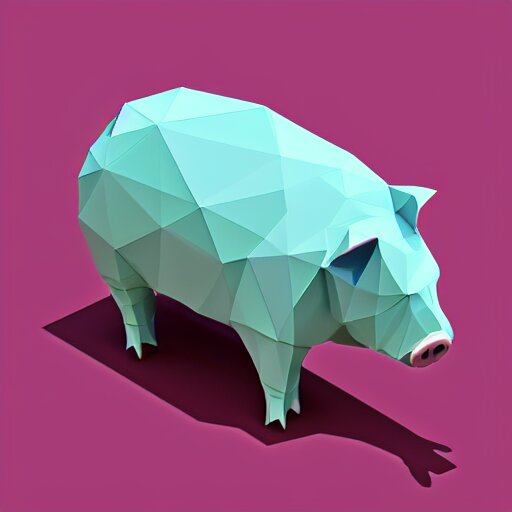 low poly pig in an isometric view using a playstation 1 ps 1 aesthetics, asset, blank background 