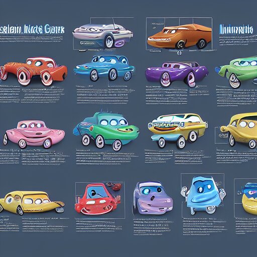 Disney Pixar's Cars biology anatomy chart study - Arthub.ai