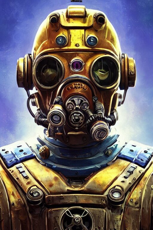 hardmesh retro futurist steampunk fallout 7 6 power armor head, hyper realistic, art gta 5 cover, official fanart behance hd artstation by jesper ejsing, by rhads, makoto shinkai and lois van baarle, ilya kuvshinov, ossdraws, that looks like it is from borderlands and by feng zhu and loish and laurie greasley, victo ngai, andreas rocha, john harris radiating a glowing aura global illumination ray tracing hdr 